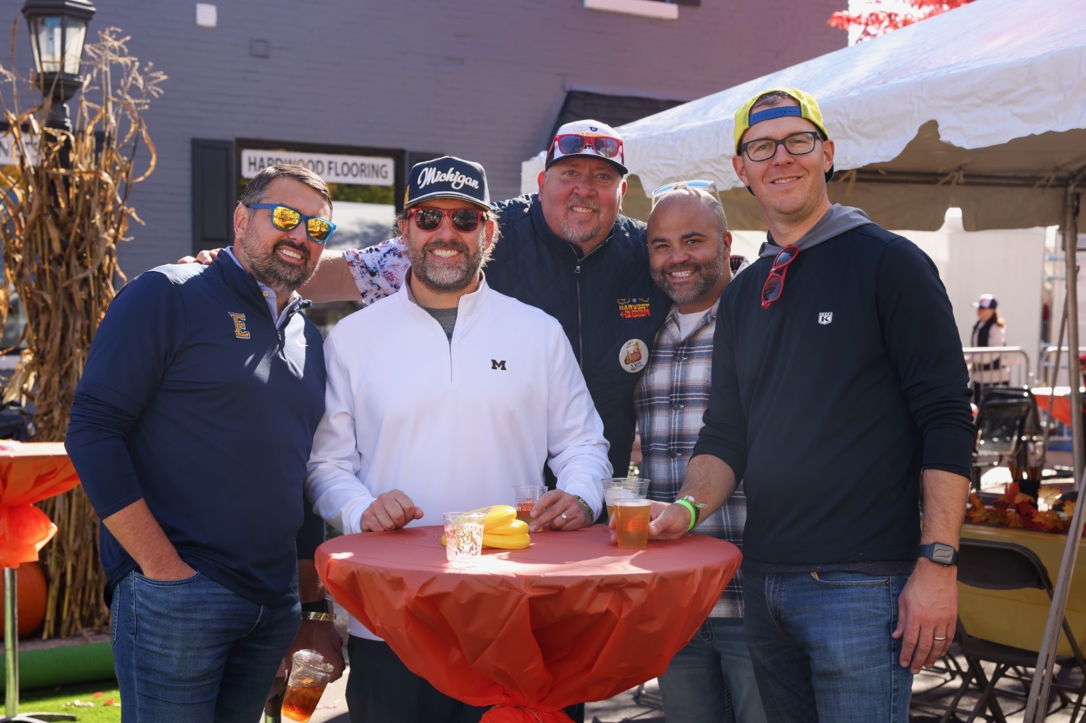 Friends gathered at the festival